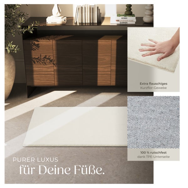 Kurzflorteppich tectake rutschfeste Unterseite verschiedene Größen und Farben 80 x 150 cm