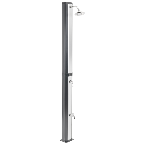 Freistehende solarbetriebene Gartendusche TOPOCALMA Silber
