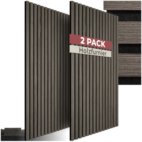 Zwei Holzfurnier Wandpaneele im Set