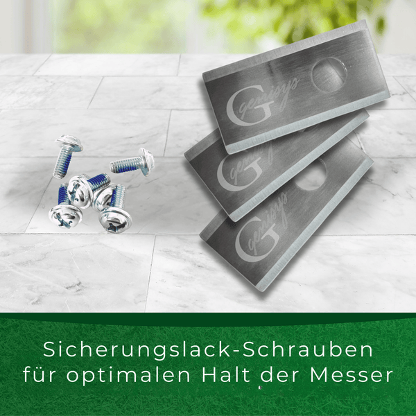 Genisys Edelstahl Messer Klingen kompatibel für PARKSIDE Smart Mähroboter PMRA PMRDA - LongLife - 1-Loch bruchsicher [DIN EN 50636 geprüft] - mit Schrauben 18 Stück