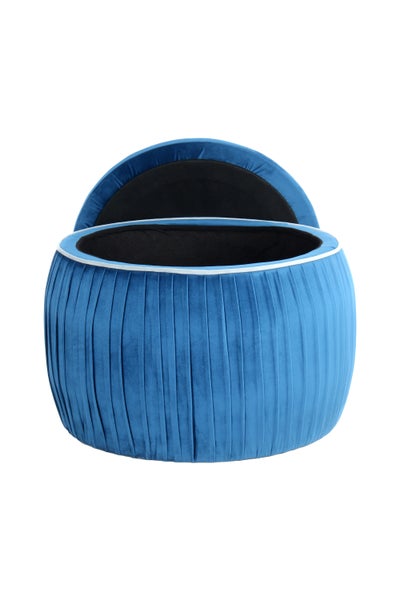 Hocker stilvoll, mit Stauraum Blau Rund Ø 63 cm