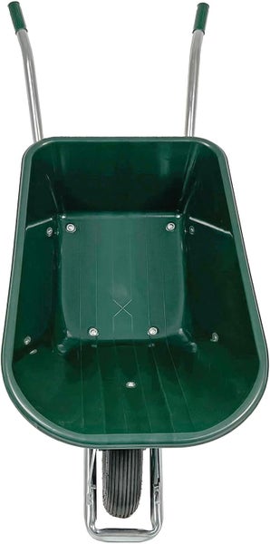 Schubkarre Matrix 100L 250kg | Luftrad mit Kugellager | grüne Kunststoffwanne & verzinkter Rahmen