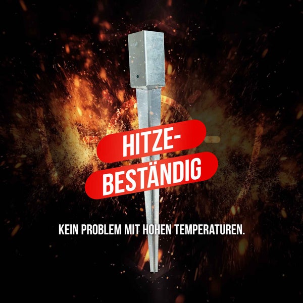 Einschlaghülse/Bodenhülse (71 mm) für Vierkantpfosten, feuerverzinkt, silber