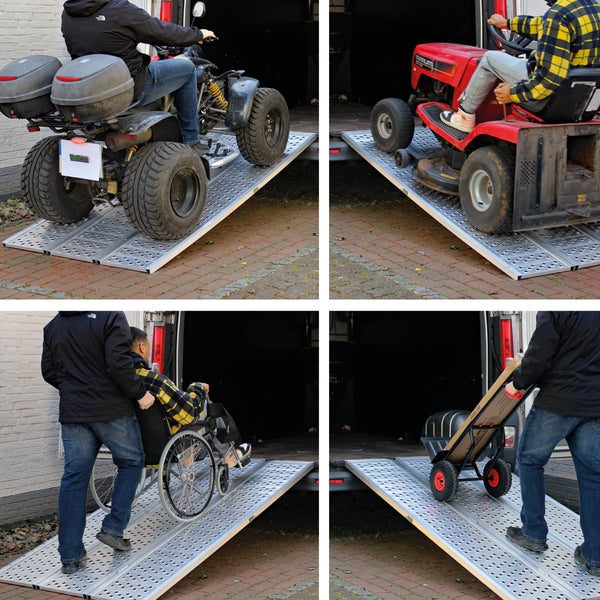 DREIBREIT by TRUTZHOLM Alu Auffahrrampe 215 cm 2-fach klappbar 1020 kg gelocht Verladerampe Rampe