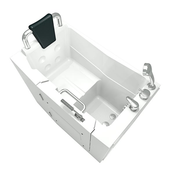 Begehbare Badewanne mit Sitz, Armatur und Kopfstütze