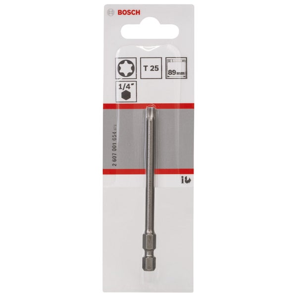 Bosch 1x Schrauberbit Extra-Hart, T25, 89 mm - 2607001654