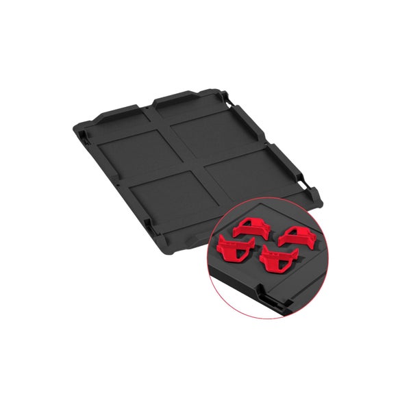 PROREGAL SuperSparSet 10x Eurobox NextGen Color mit Auflagedeckel und Schiebeschnappverschlüsse, HxBxT 17x30x40cm, 16 Liter, Schwarz, Griffe rot offen, Eurobehälter, Transportbox, Transportbehälter, Stapelbehälter