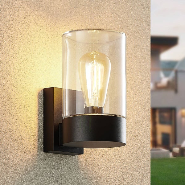 Arcchio Wandleuchte außen Liljana (Modern) in Schwarz aus Aluminium (1 flammig, E27) - Außenwandleuchten Wandlampe Led Außenlampe Outdoor für Außenwand/Hauswand Haus Terrasse & Balkon