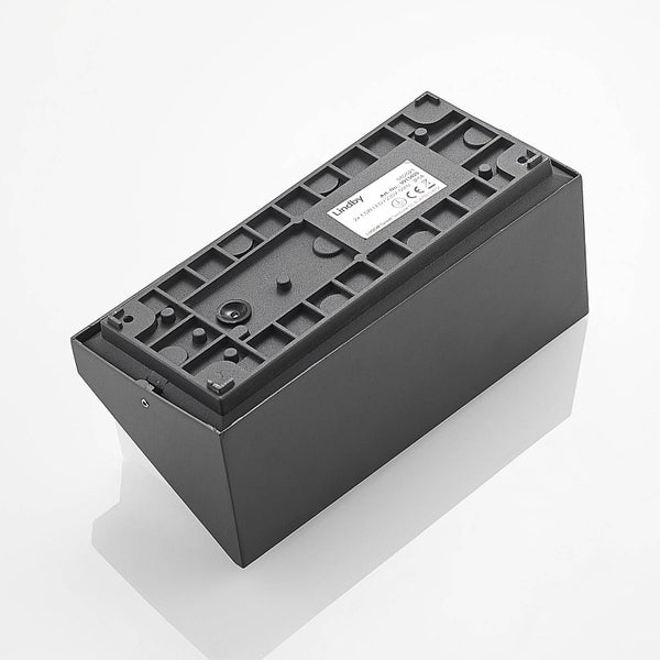 Lindby LED Wandleuchte außen Malim (Modern) in Schwarz aus Aluminium (1 flammig, ) - Außenwandleuchten Wandlampe Led Außenlampe Outdoor für Außenwand/Hauswand Haus Terrasse & Balkon