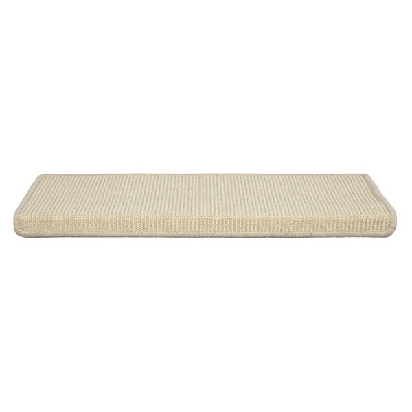 FLOORDIREKT Stufenmatte aus Sisal - Pure Nature - Umkettelt & Selbstklebend - Elfenbein - 23,5 x 65 cm - Rechteckig
