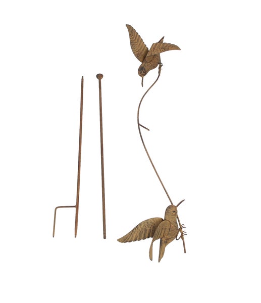 FRANK FLECHTWAREN|Gartenstecker Vogelwippe, 86 x 20 x 125 cm, METALL