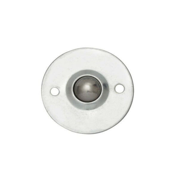 Rollenlager mit flacher Metallplatte und zwei Befestigungslöchern für Möbel