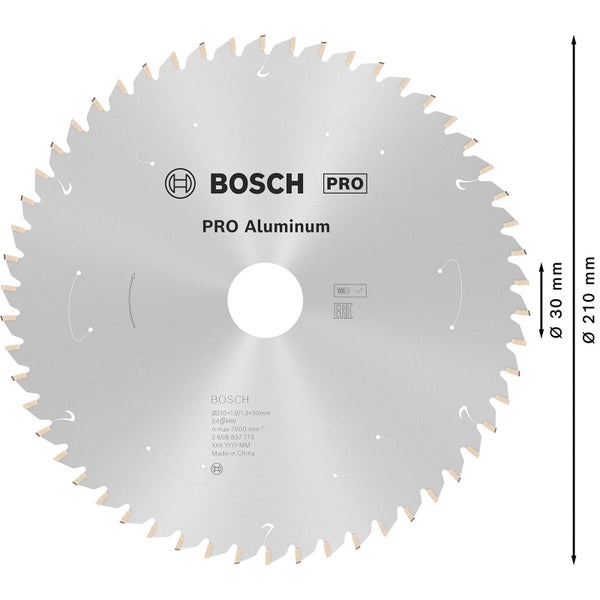 Bosch PRO Aluminium cordless Blatt für Kreissägen 210 x 1,9 x 30 mm - 2608837773