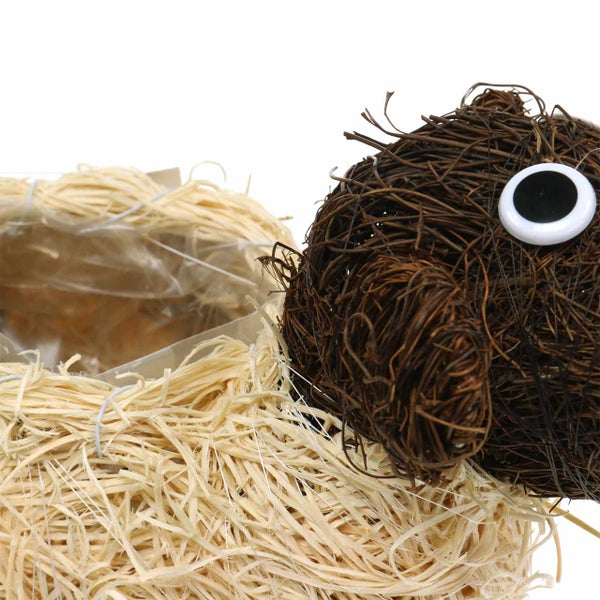 Dekorative Weidenlamm-Pflanzschale für den Garten