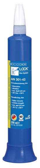 WEICONLOCK® AN 301-43 Schraubensicherung|mittelfest, mit Trinkwasserzulassung|200 ml|blau