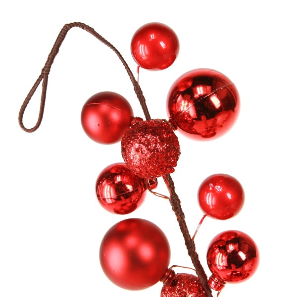 Dekorative Girlande mit roten Weihnachtskugeln zur festlichen Gestaltung