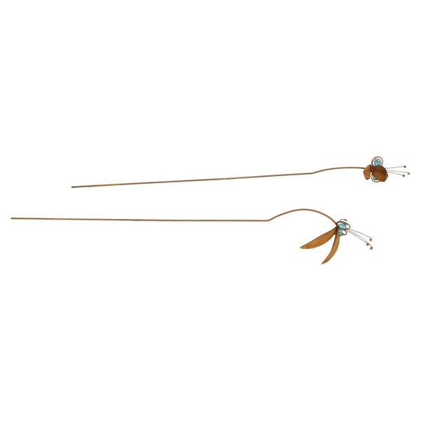 FRANK FLECHTWAREN | Gartenstecker Vogelplausch, 2er Set, 17 x 8,5 x 107 cm, METALL