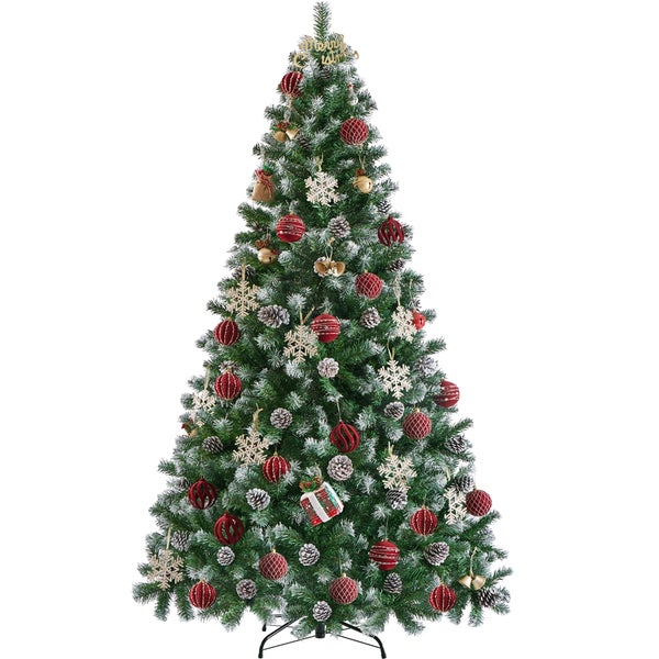 Yaheetech 228 cm künstlicher Weihnachtsbaum mit Schnee , Grün