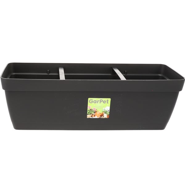 Blumenkasten Balkongeländer Balkon Blumenkasten Balkonkasten mit Halterung Balkonkasten Geländerkästen Balkonkasten mit Wasserspeicher 50 cm anthrazit