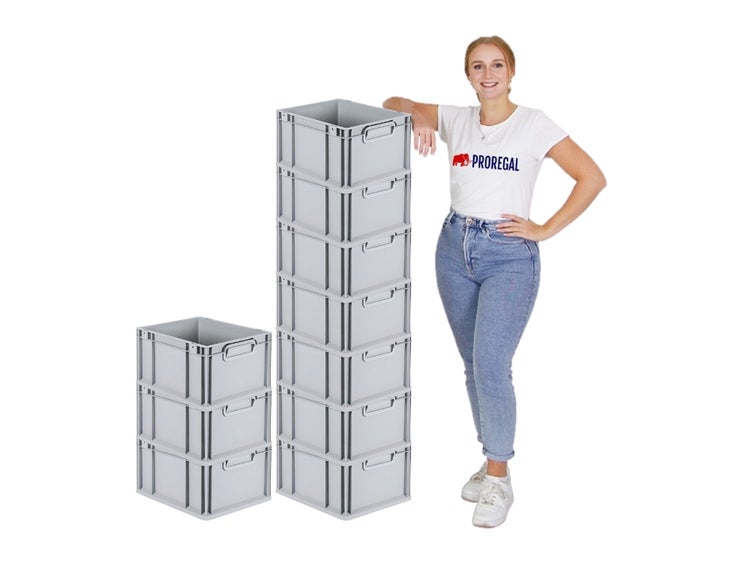 PROREGAL Spar Set 10x Eurobox Nextgen Economy Griffe Geschlossen HxBxT 22 x 30 x 40 cm 20 Liter Eurobehälter Transportbox Transportbehälter