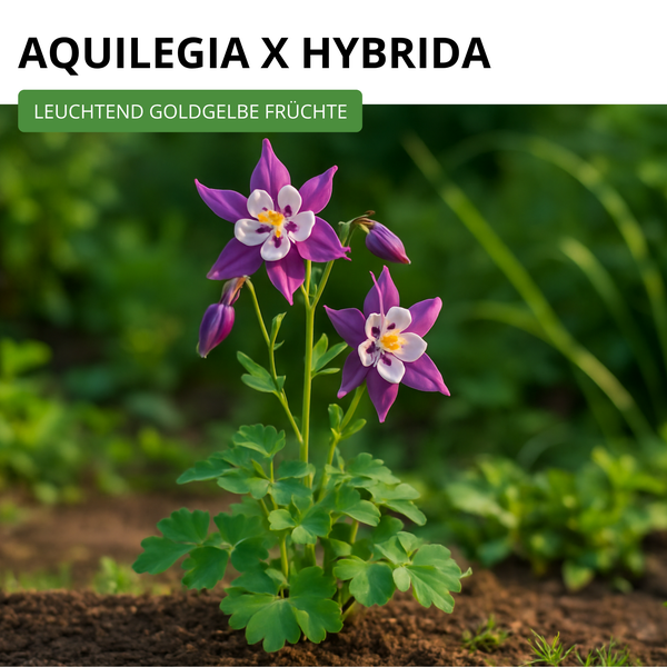 Aufnahme einer Akelei x Hybrida Pflanze