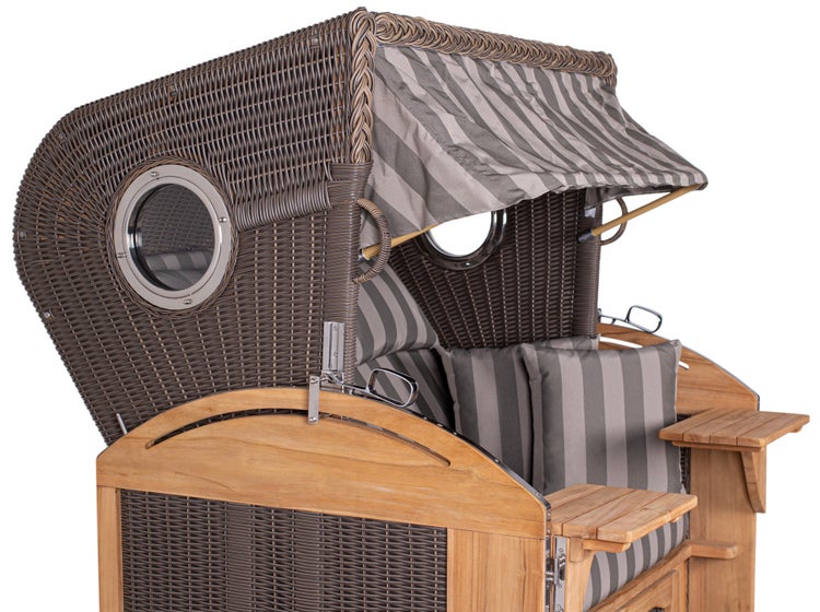Strandkorb Horum XL Teak PE grey Dessin 537