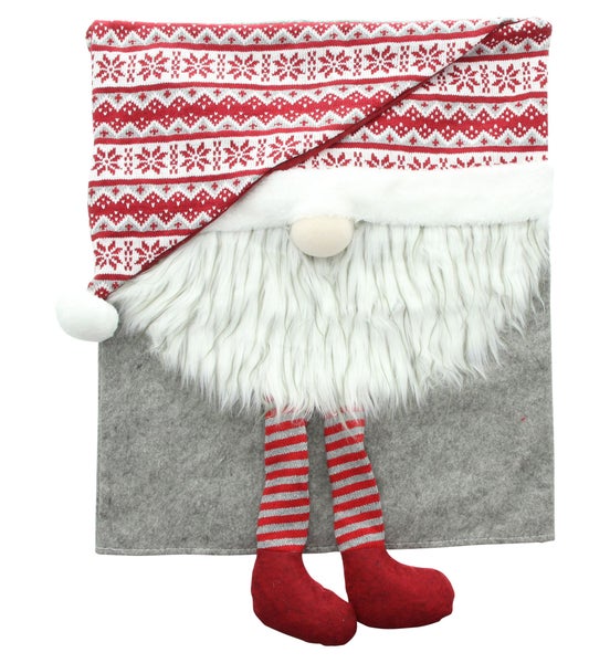 FRANK FLECHTWAREN | Stuhlhusse Weihnachtswichtel, 48 x 54 cm, POLYPROPYLEN, POLYESTER