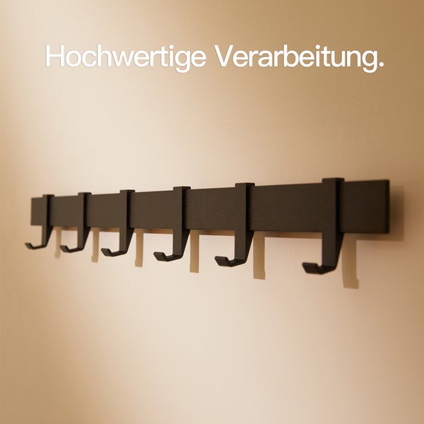 Designfabrik Hamburg Moderne Garderobenleiste  |  Wandgarderobe Schwarz 58cm