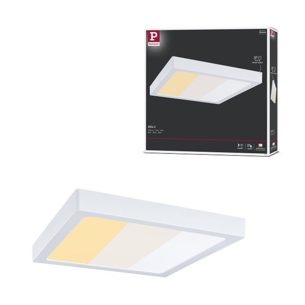 Quadratische LED Deckenleuchte mit den Maßen 300 mal 300 mal 33 Millimeter und 5 Jahre Garantie