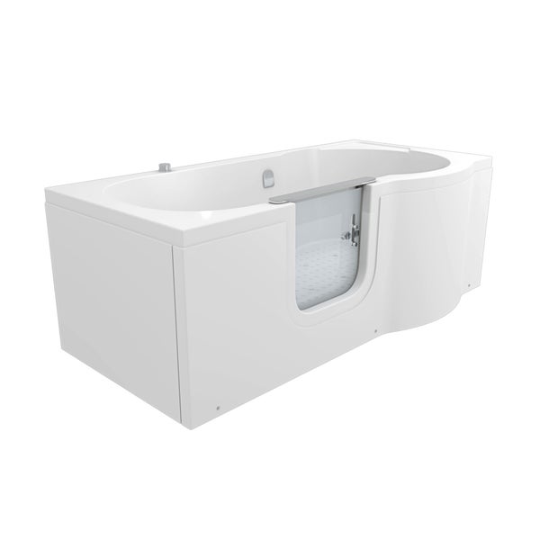 Begehbare Badewanne mit Glastür