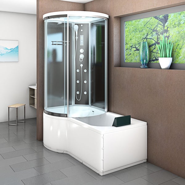 Wanne Dusche Kombination sw K55-R31 100x170