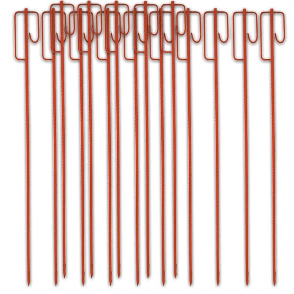 XXL Absperrleinenhalter Sonderanfertigung extra große ca. 1,5 Meter Laterneneisen rot 16mm / 15 x Set