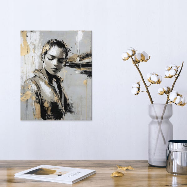 Leinwandbild Abstrakt Frau Modern Bilder Wandbild 60X40 cm