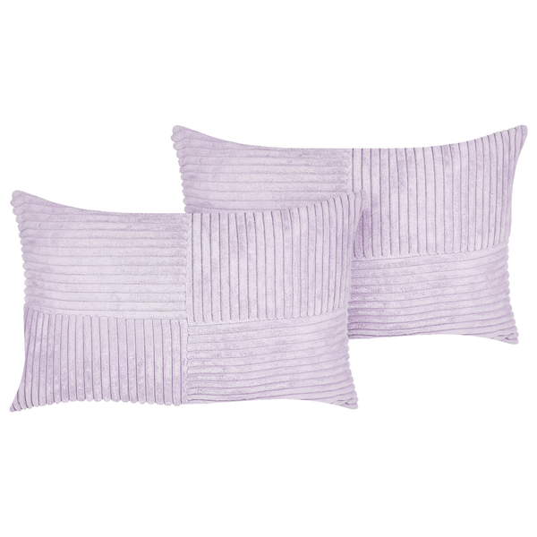 Dekokissen 2er Set MILLET Cord 30 x 50 cm Violett Geometrisches Muster