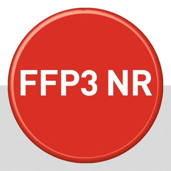 Symbol für Atemschutzmaske der Schutzklasse FFP3, nicht wiederverwendbar