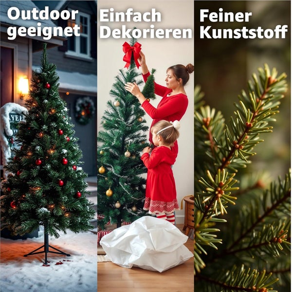 Künstlicher Weihnachtsbaum für den Innen- und Außenbereich, einfache Dekoration und feines Kunststoffmaterial