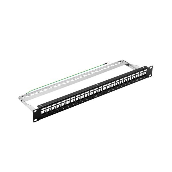 24x RJ45 Keystone Cat.6a 500Mhz 10Gbit werkzeuglos + 19 Zoll Verteilerfeld 24-Port schwarz