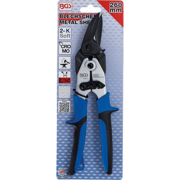 BGS Blechschere links / gerade schneidend 260 mm - 1680