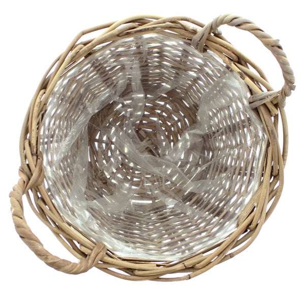 FRANK FLECHTWAREN | Pflanzkorb Rattan, groß, RATTAN, ca. Ø 40 x 30 cm
