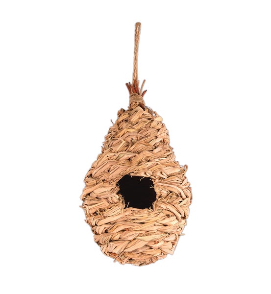 Nisttasche Vogelnest gewebt 27 x 12 cm - 100% Naturprodukt - für Vögel wie Kohlmeisen, Spatz, Rotkehlchen, Zebrafinken - Nistkasten Vogel Unterschlupf