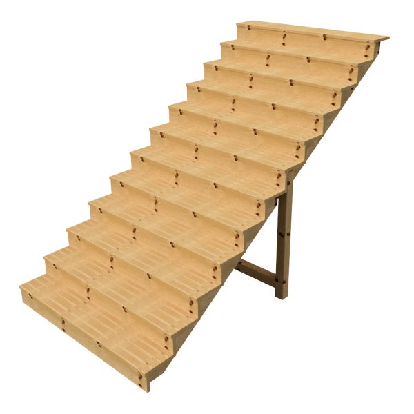Holztreppe mit dreizehn Stufen