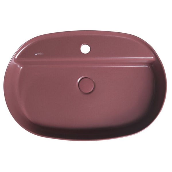 Isvea Waschbecken Oval Aufsatzwaschbecken Badezimmer Bordeauxrot