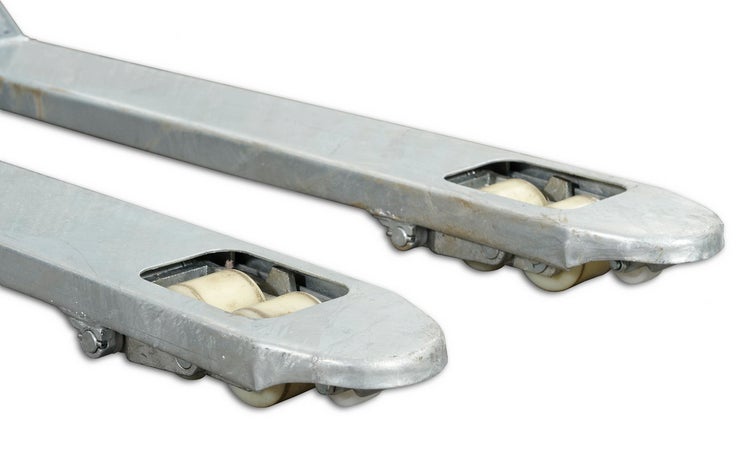 Gabelhubwagen Gabelzinken mit Rollen