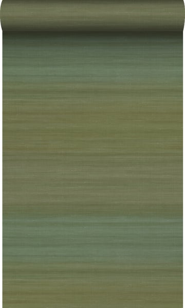 Origin Wallcoverings Tapete Gewebeoptik mit Farbverlauf Moosgrün - 53 cm x 10.05 m - 347752