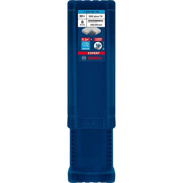 Bosch Expert SDS plus-7X Hammerbohrer Set, 30 Stück, Durchmesser 8 Millimeter