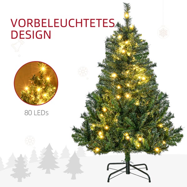 HOMCOM Weihnachtsbaum, Ø75 x 120H cm, PVC, Grün