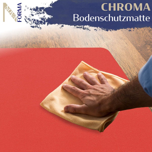 Bodenschutzmatte PE CHROMA - Rot - 90x120 cm - Hartboden - Bunte Schutzmatte als Unterlage für Bürostuhl
