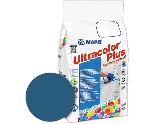 Mapei Ultracolor Plus Fugenmörtel in einem Beutel mit 5 Kilogramm Gewicht zur Verwendung als schnell erhärtender und trocknender Fugenmörtel