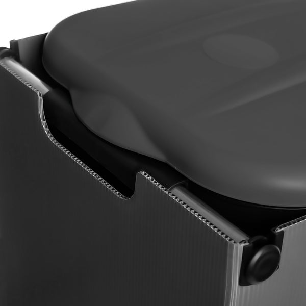 BigDean Müllsackständer Schwarz 80L mit Sichtschutz - passend für den Gelben Sack + andere Müllsäcke - Müllsackhalter Mülleimer Müllbeutelständer - Feucht abwischbar - Made in Europe