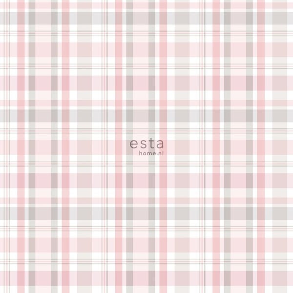 Esta Home Logo auf Tapete mit Karomuster